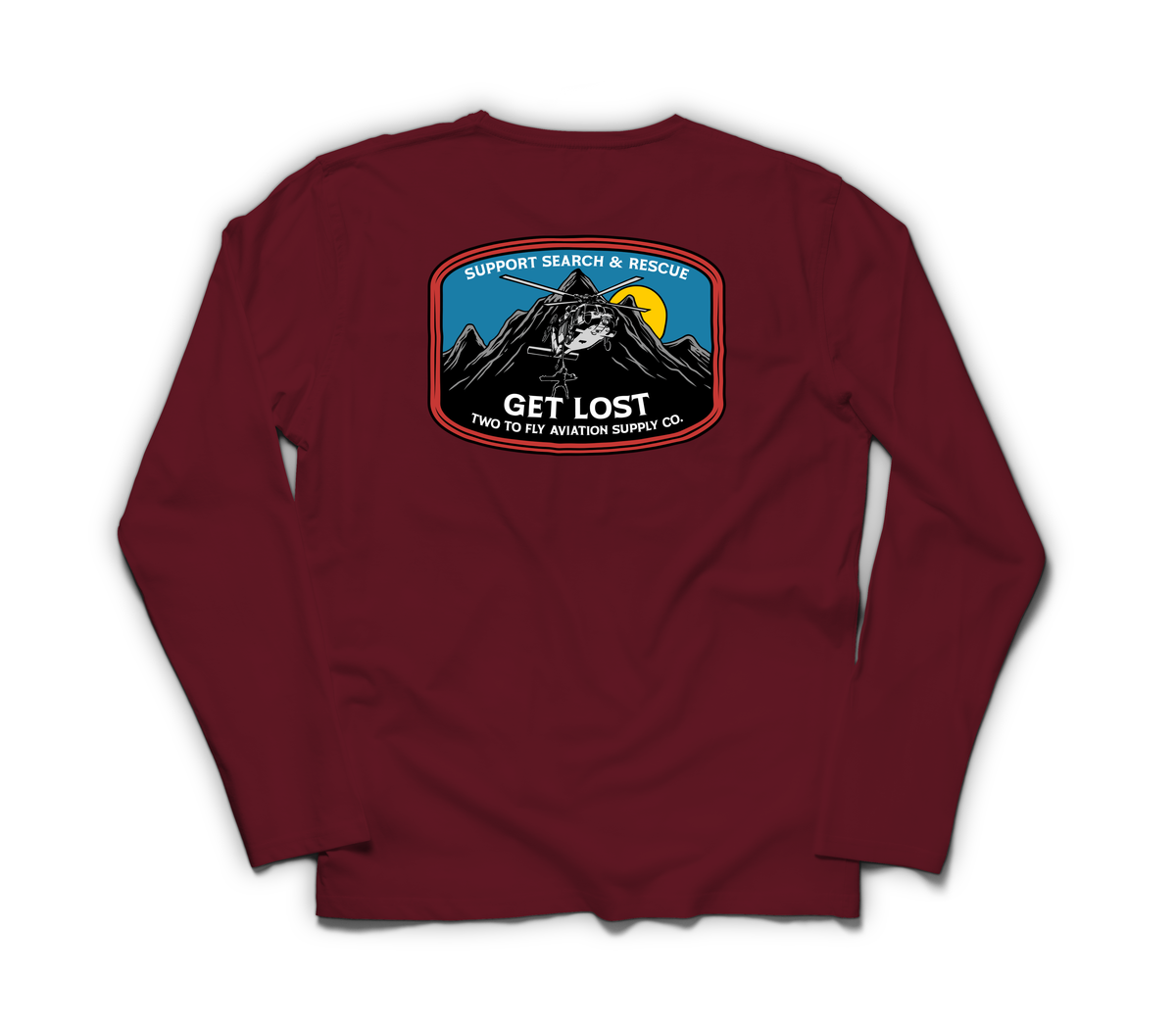 Get Lost V2 Long Sleeve — Maroon, back