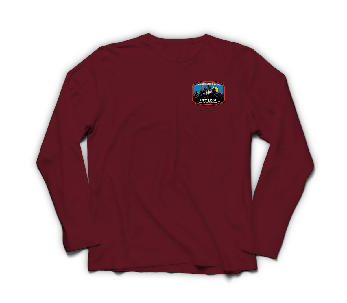 Get Lost V2 Long Sleeve — Maroon, front