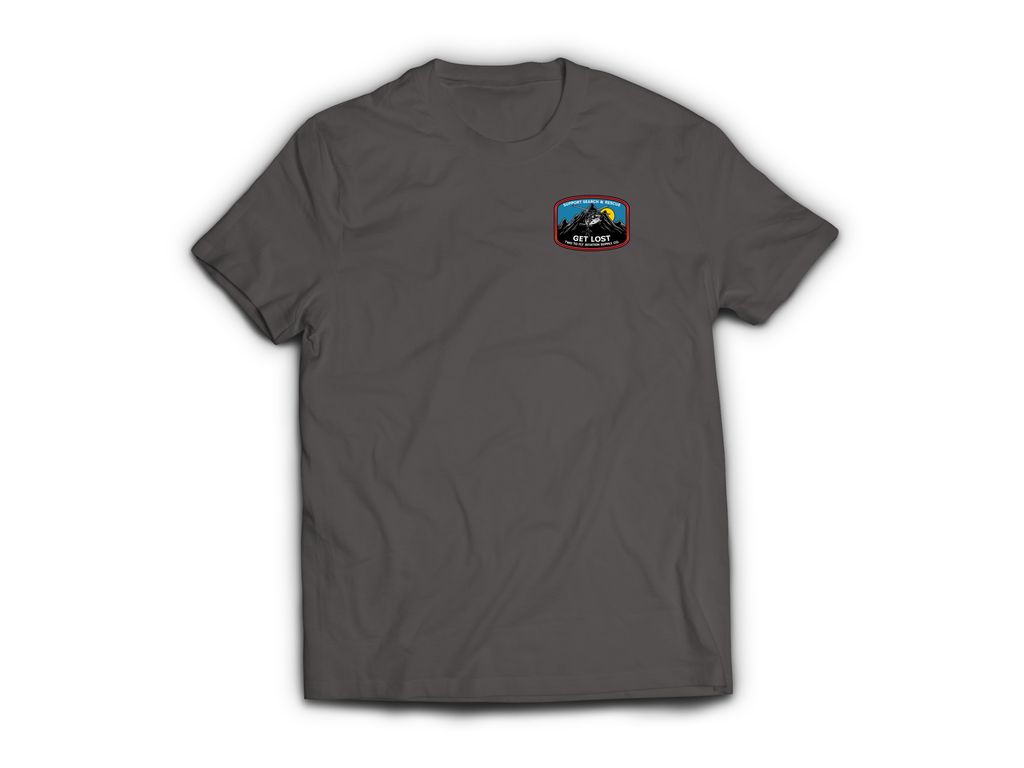 Get Lost V2 T-Shirt — Charcoal, front