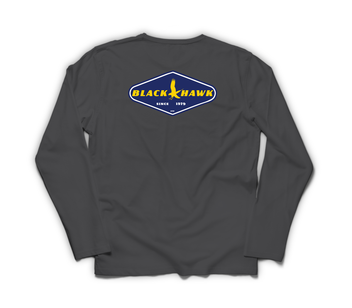 Good Hawk Long Sleeve — Dark Heather, back