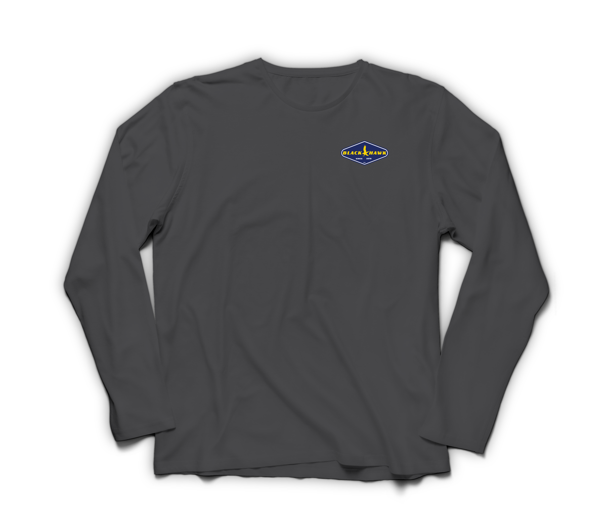 Good Hawk Long Sleeve — Dark Heather, front