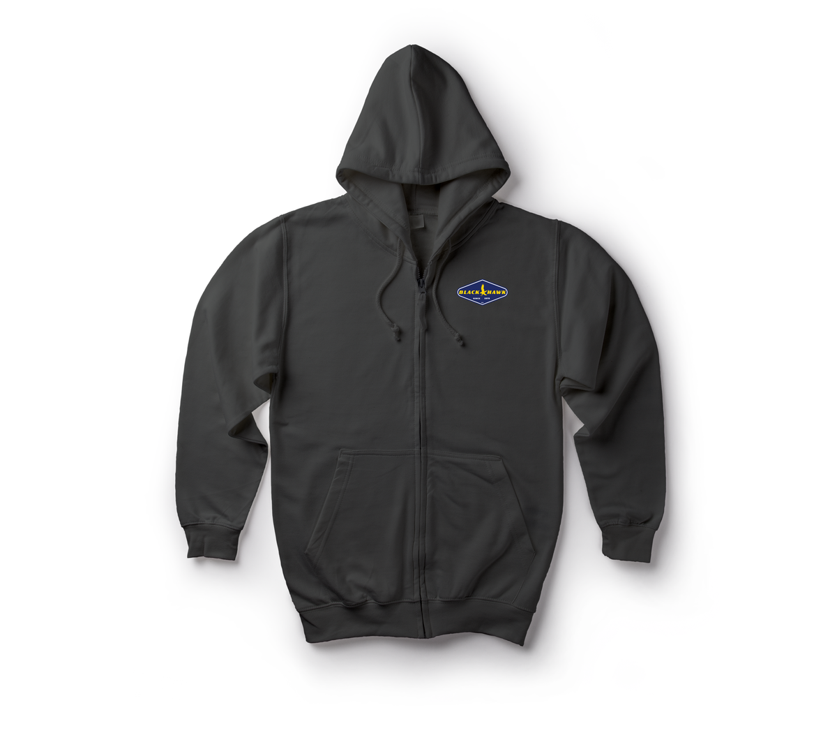 Good Hawk Zip Hoodie — Black, front
