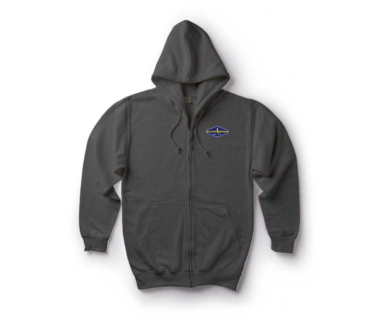 Good Hawk Zip Hoodie — Dark Heather, front