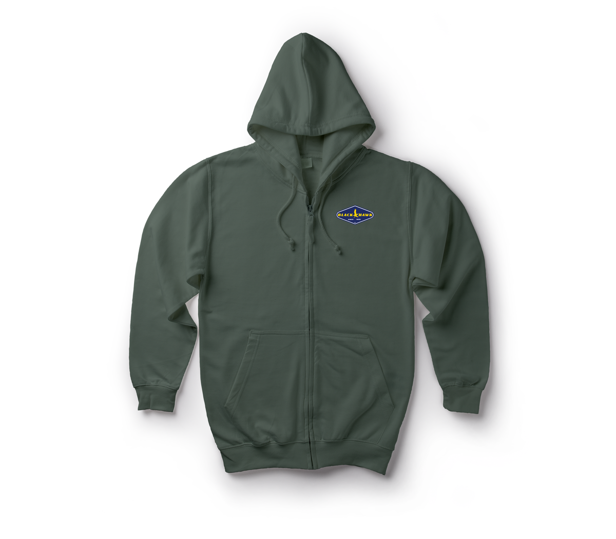 Good Hawk Zip Hoodie — Forrest Green, front