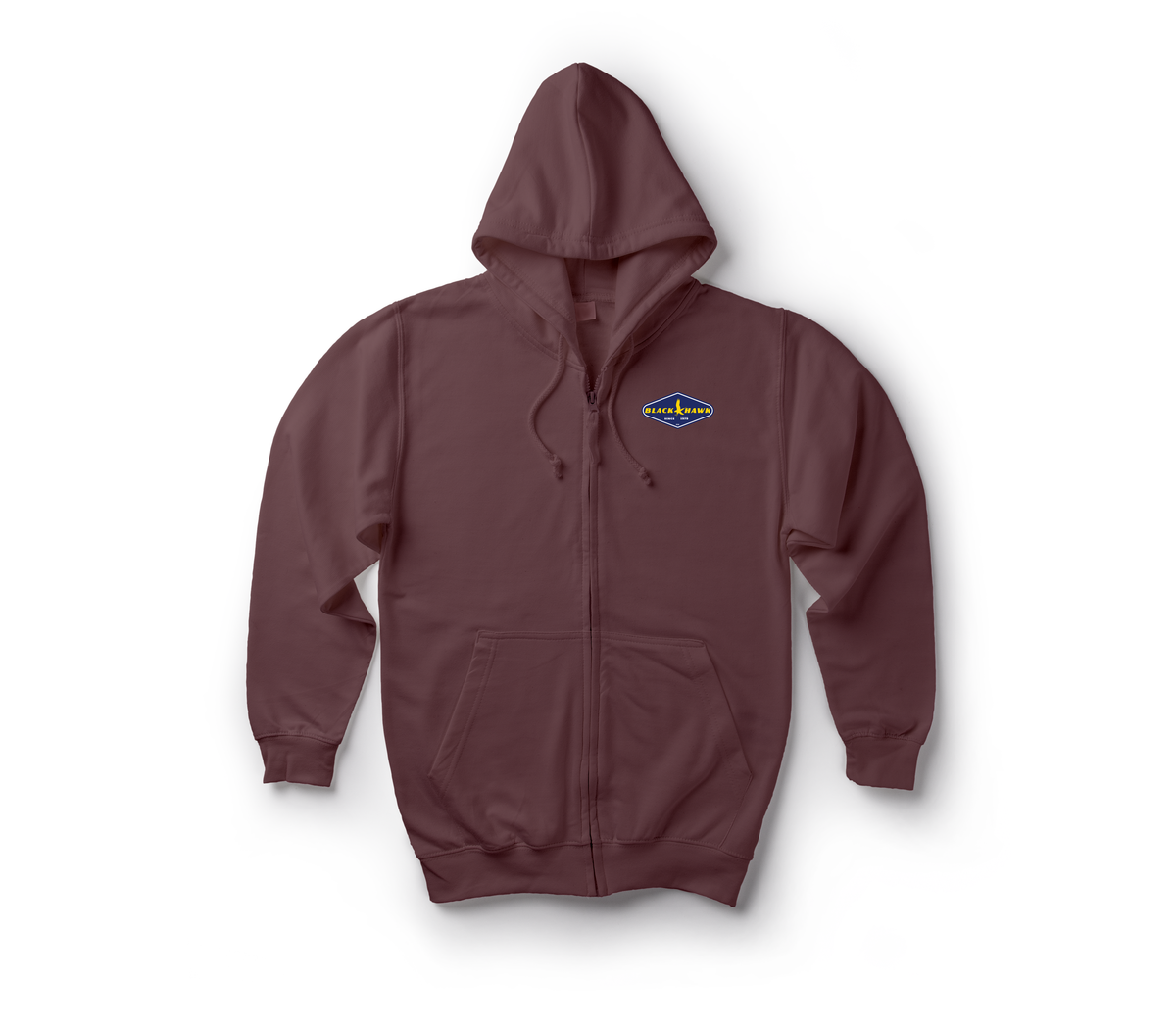 Good Hawk Zip Hoodie — Maroon, front