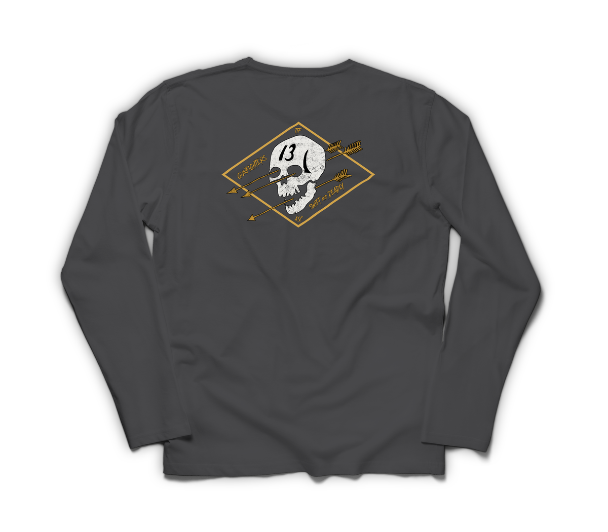 Gunfighters Long Sleeve Tee — Dark Heather, back