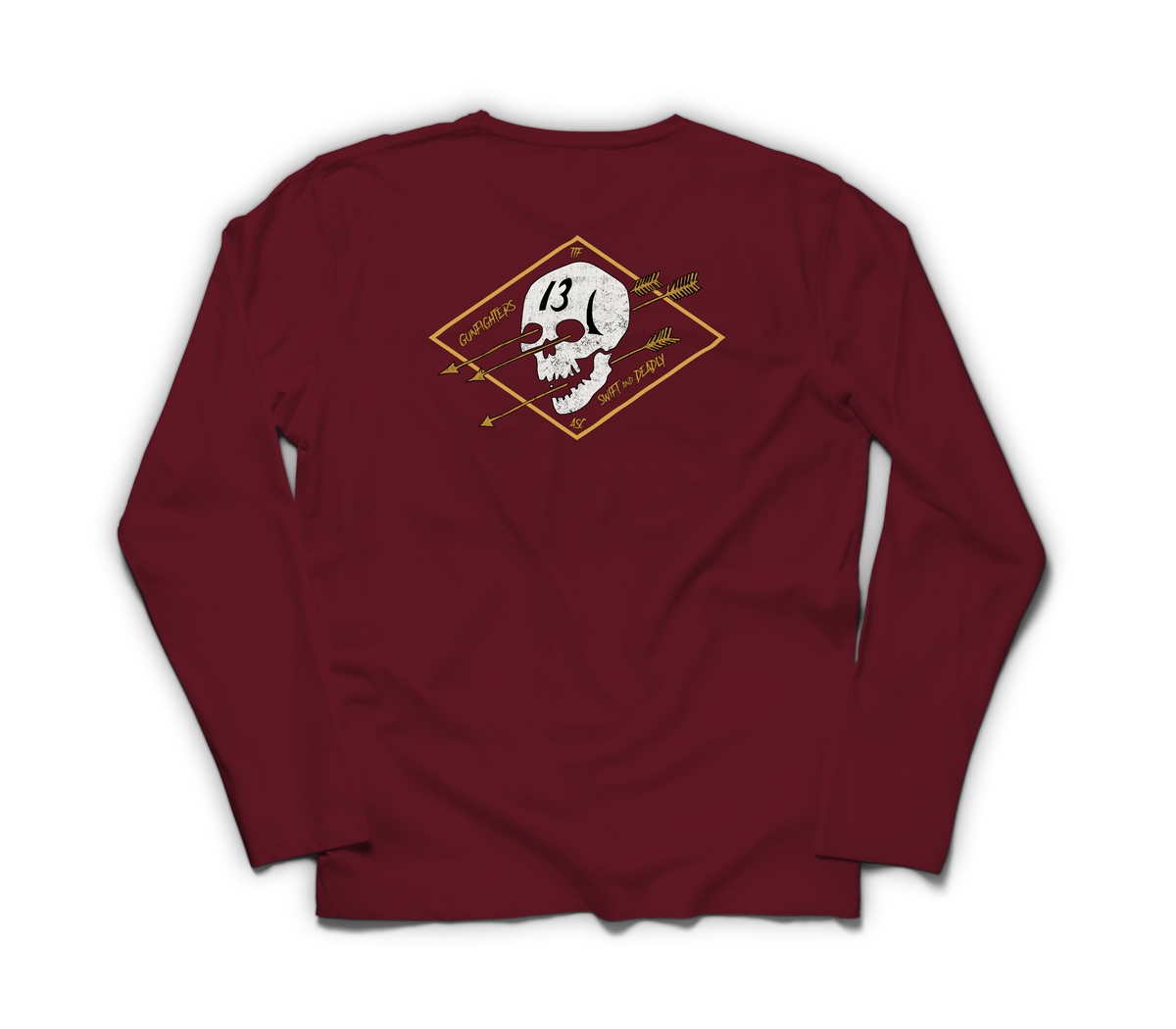 Gunfighters Long Sleeve Tee — Maroon, back