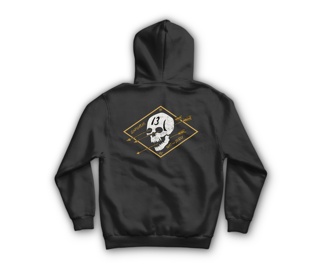 Gunfighters Hoodie — Black, back