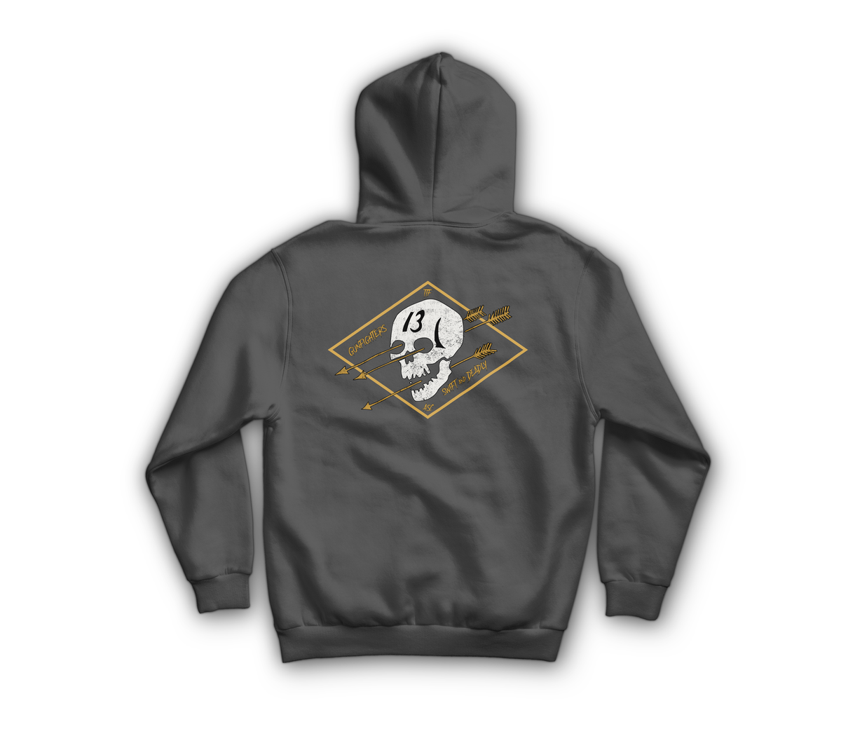 Gunfighters Hoodie — Charcoal, back