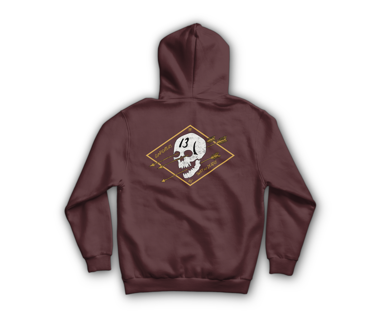 Gunfighters Hoodie — Maroon, back