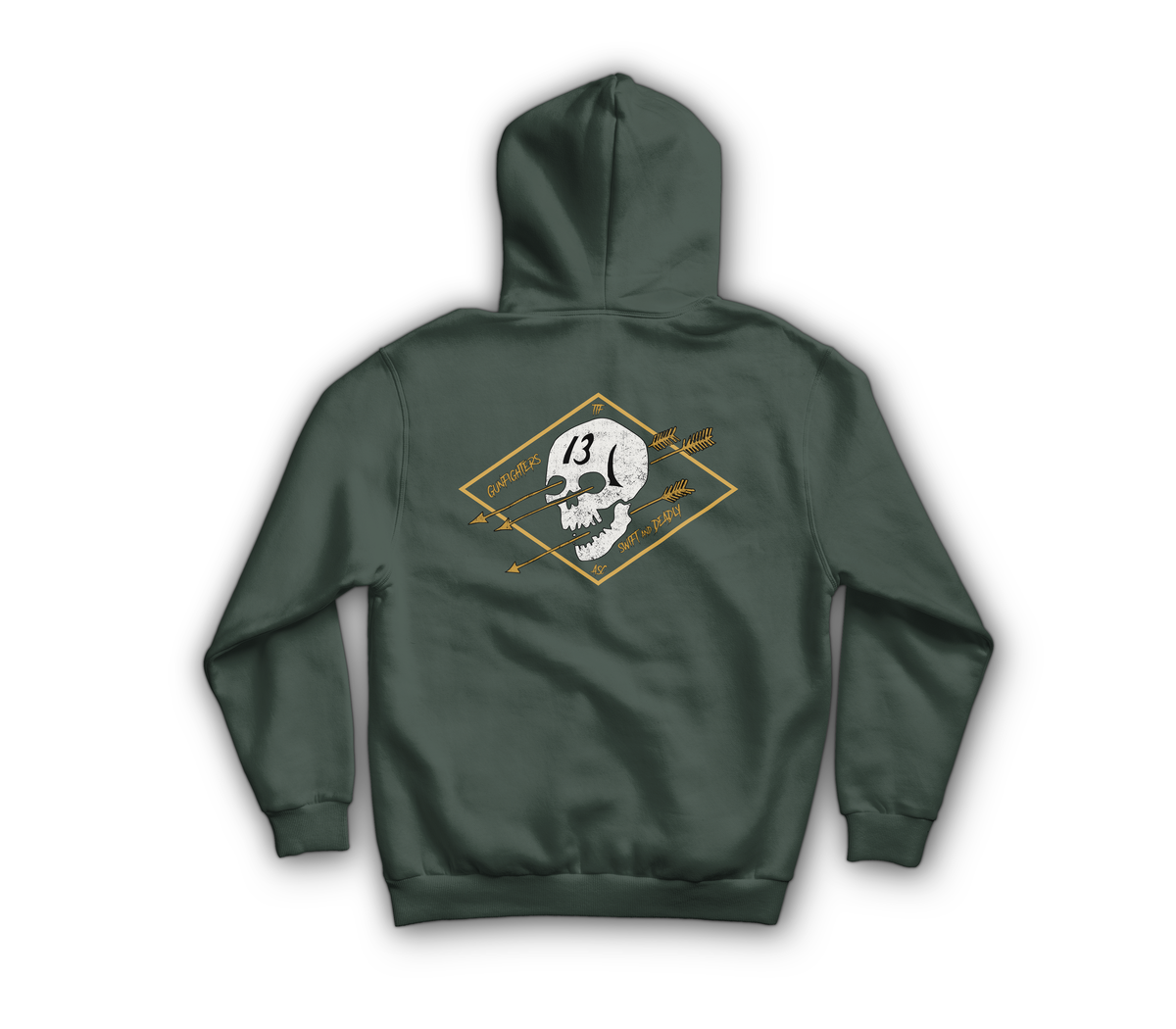 Gunfighters Zip Hoodie — Forrest Green, back