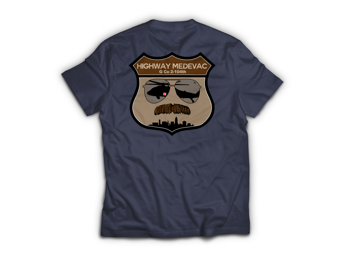 Highway 55 T-Shirt — Navy, back