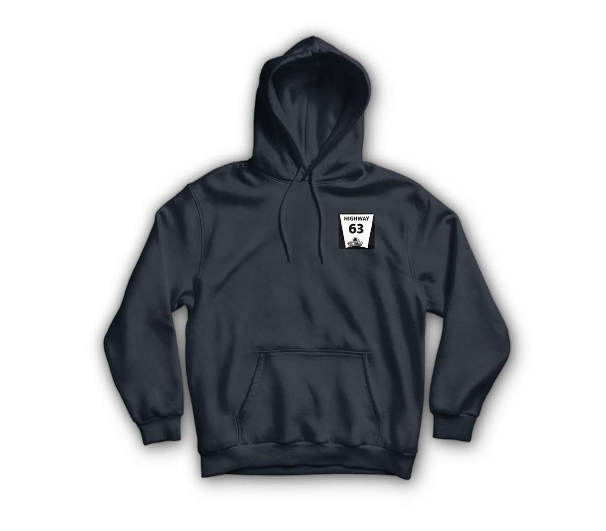 Highway 63 Hoodie — Navy, front