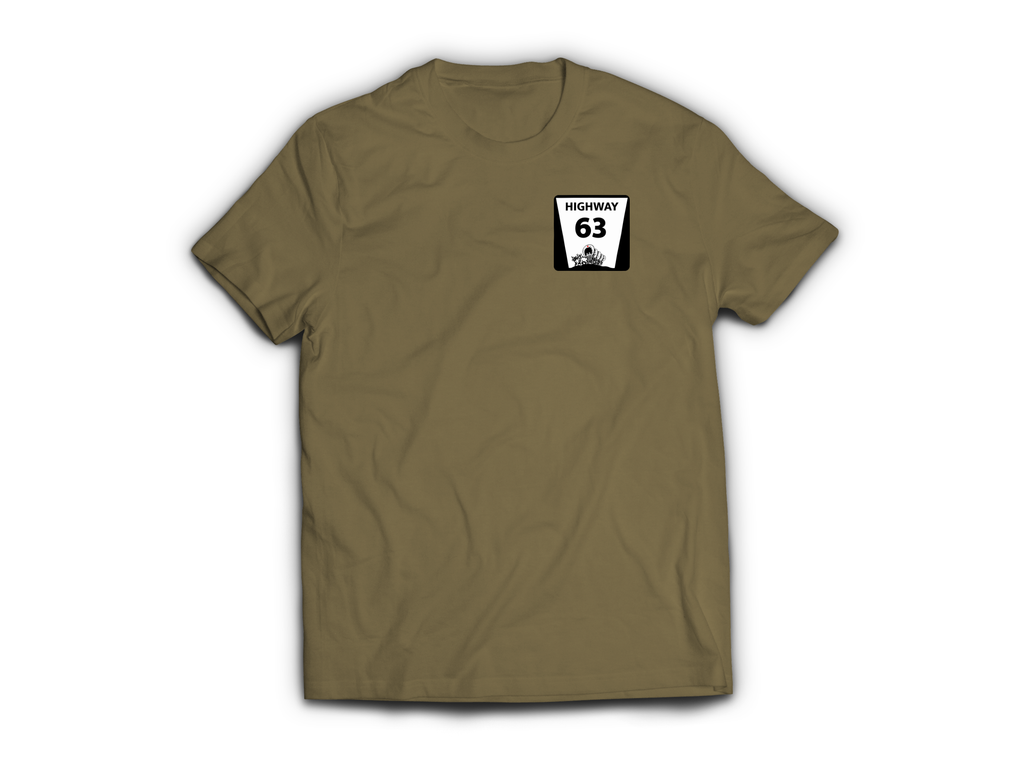 Highway 63 T-Shirt — Tan499, front