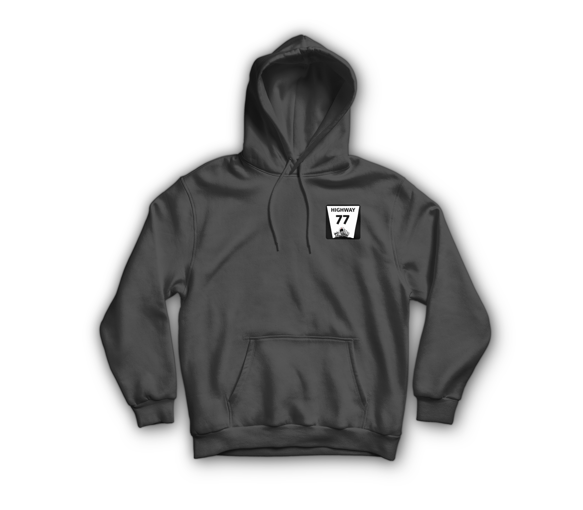 Highway 77 Hoodie — Charcoal, front