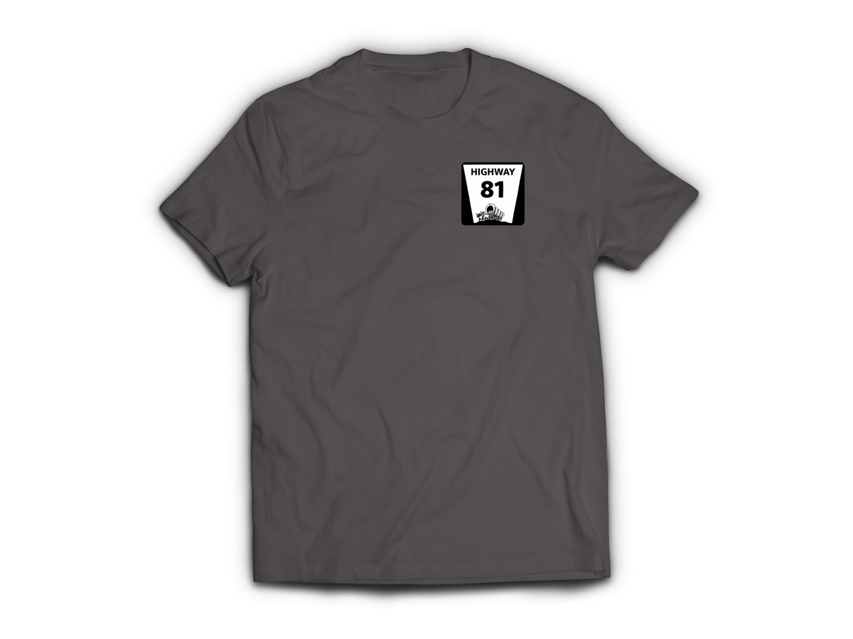 Highway 81 T-Shirt — Charcoal, front