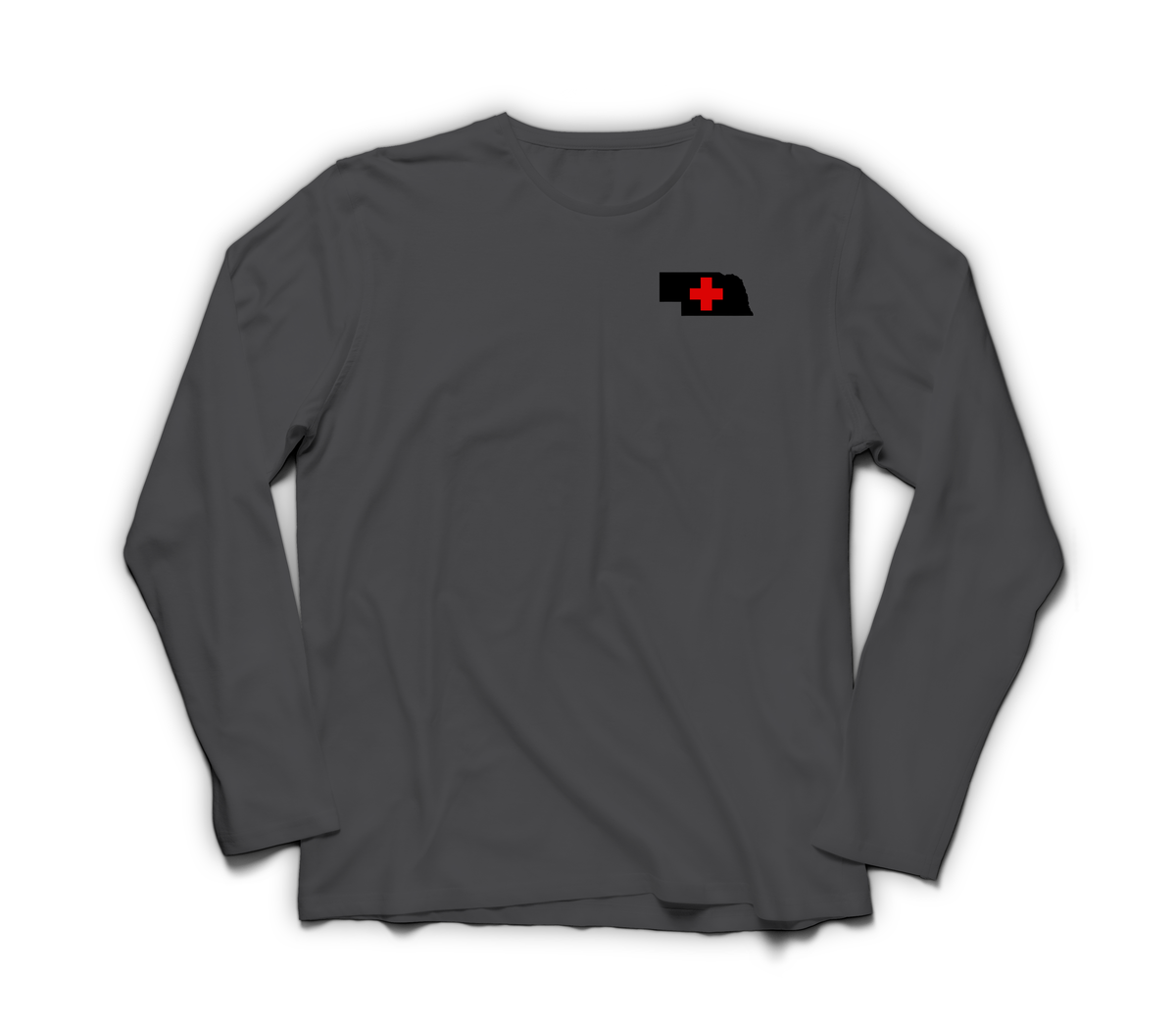 Highway MED Long Sleeve — Dark Heather, front