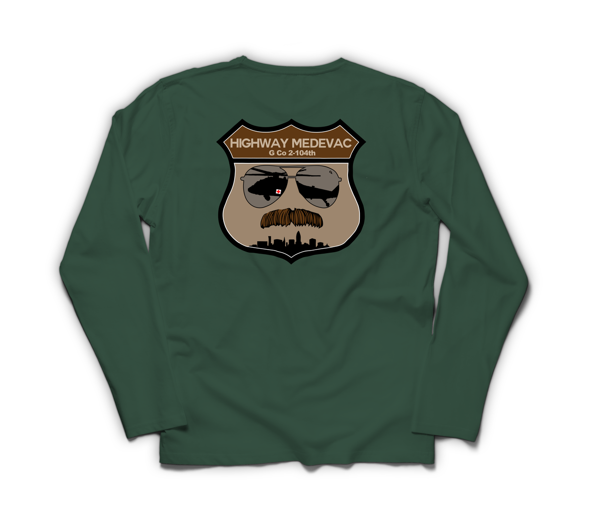 Highway MED Long Sleeve — Forrest Green, back