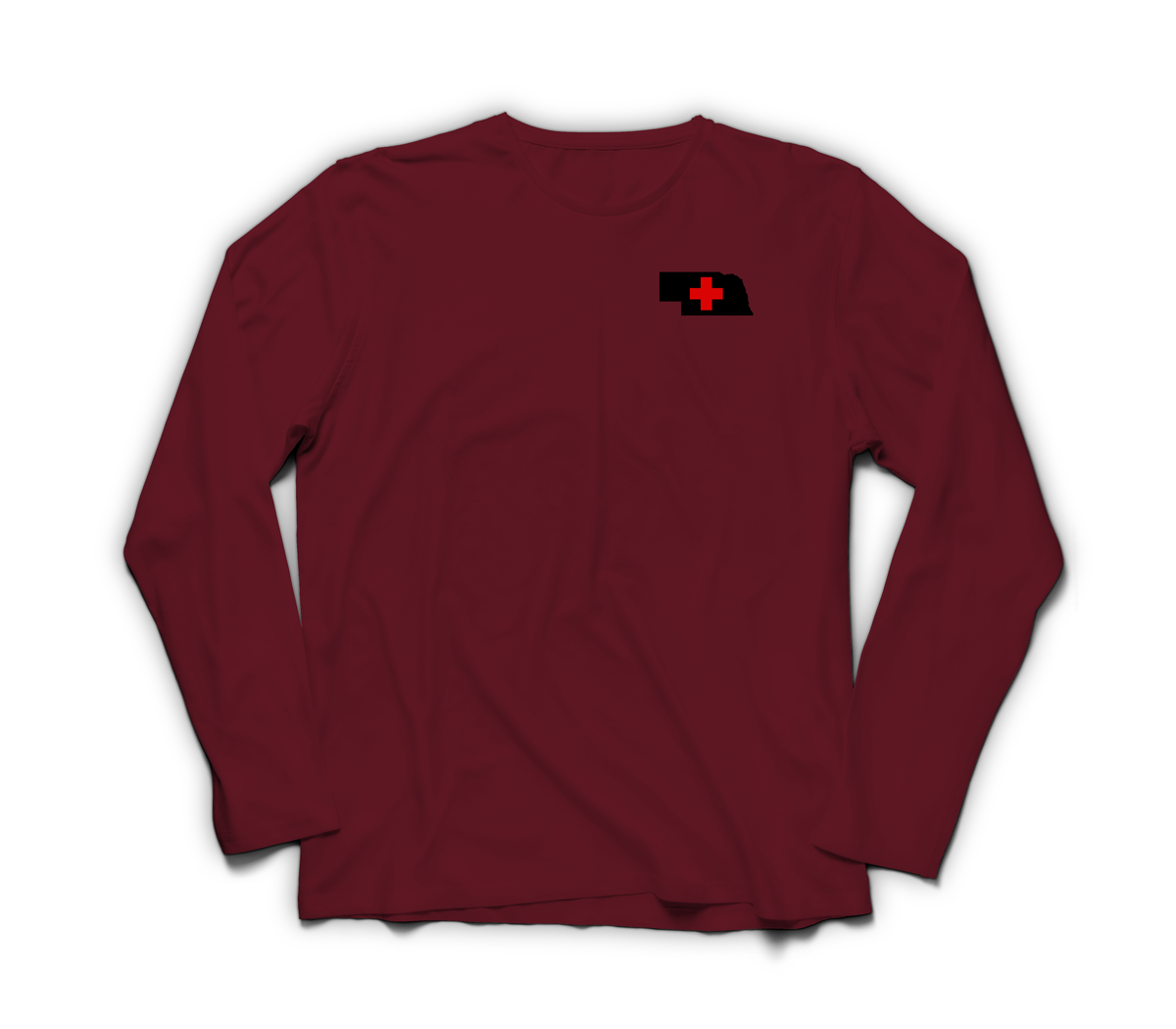 Highway MED Long Sleeve — Maroon, front