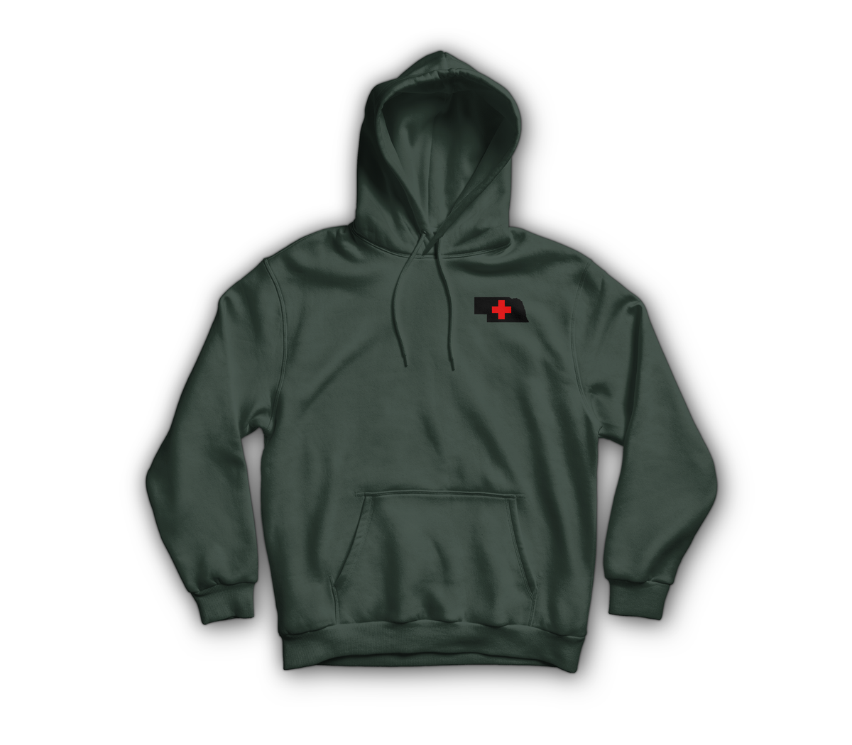 Highway MED Hoodie — Forrest Green, front