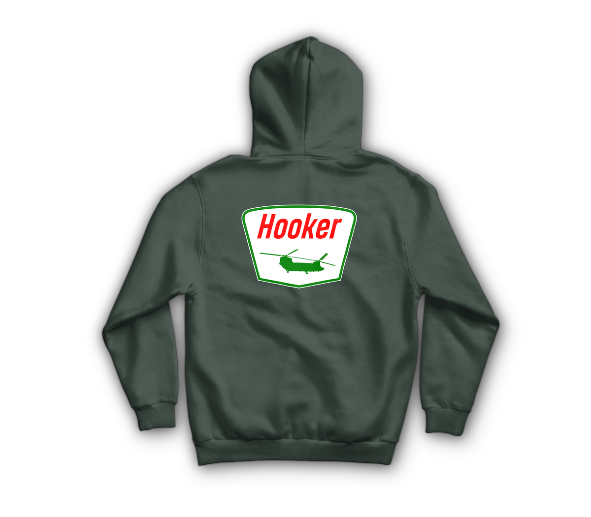 Hooker Service Hoodie — Forrest Green, back