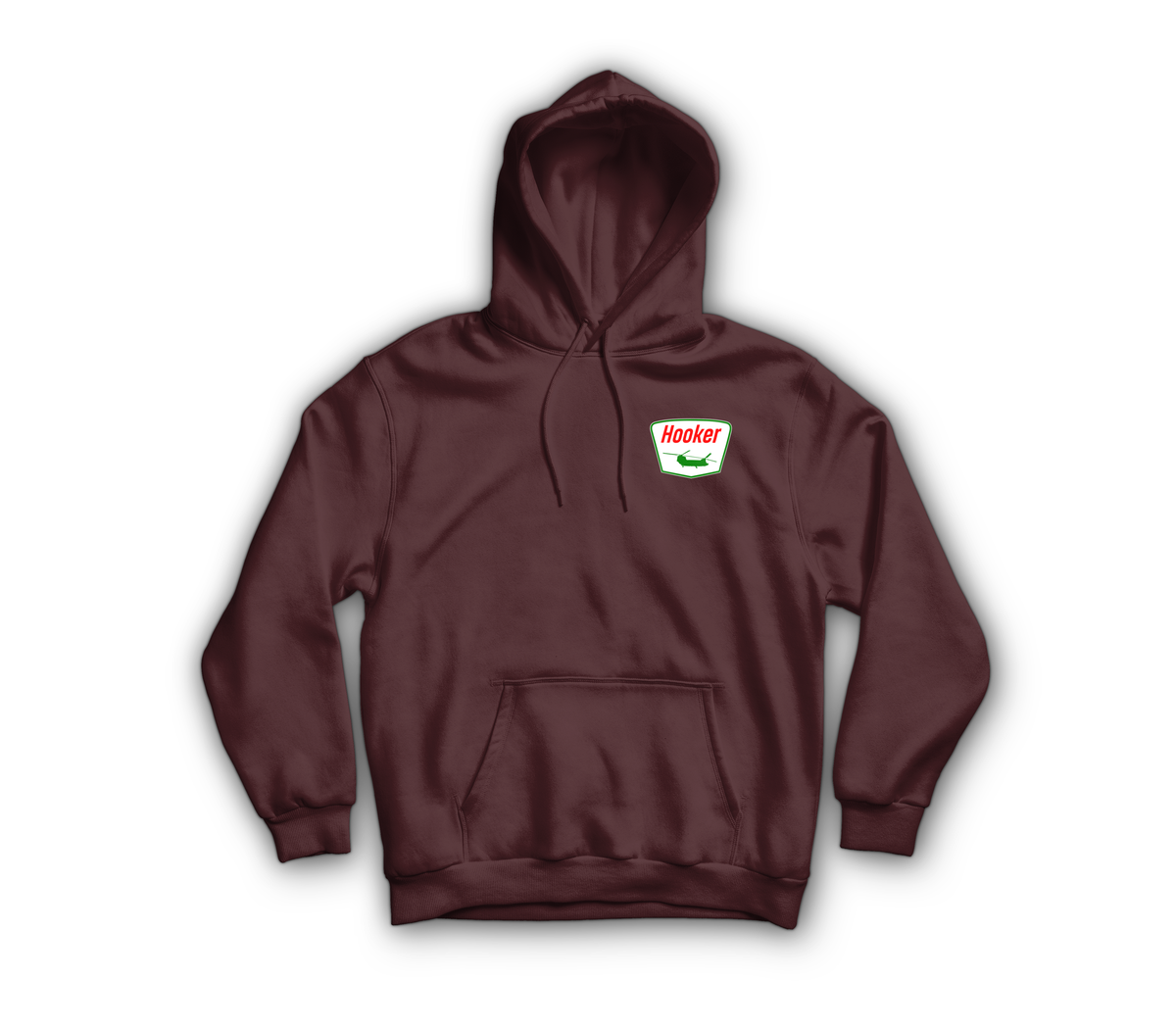 Hooker Service Hoodie — Maroon, front