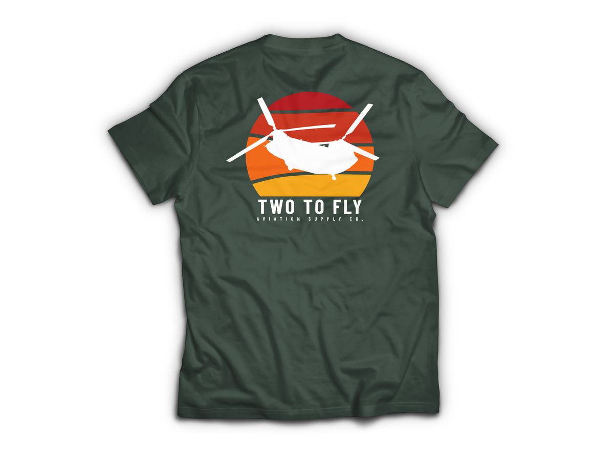 Hooker Sunset T-Shirt — Forrest Green, back