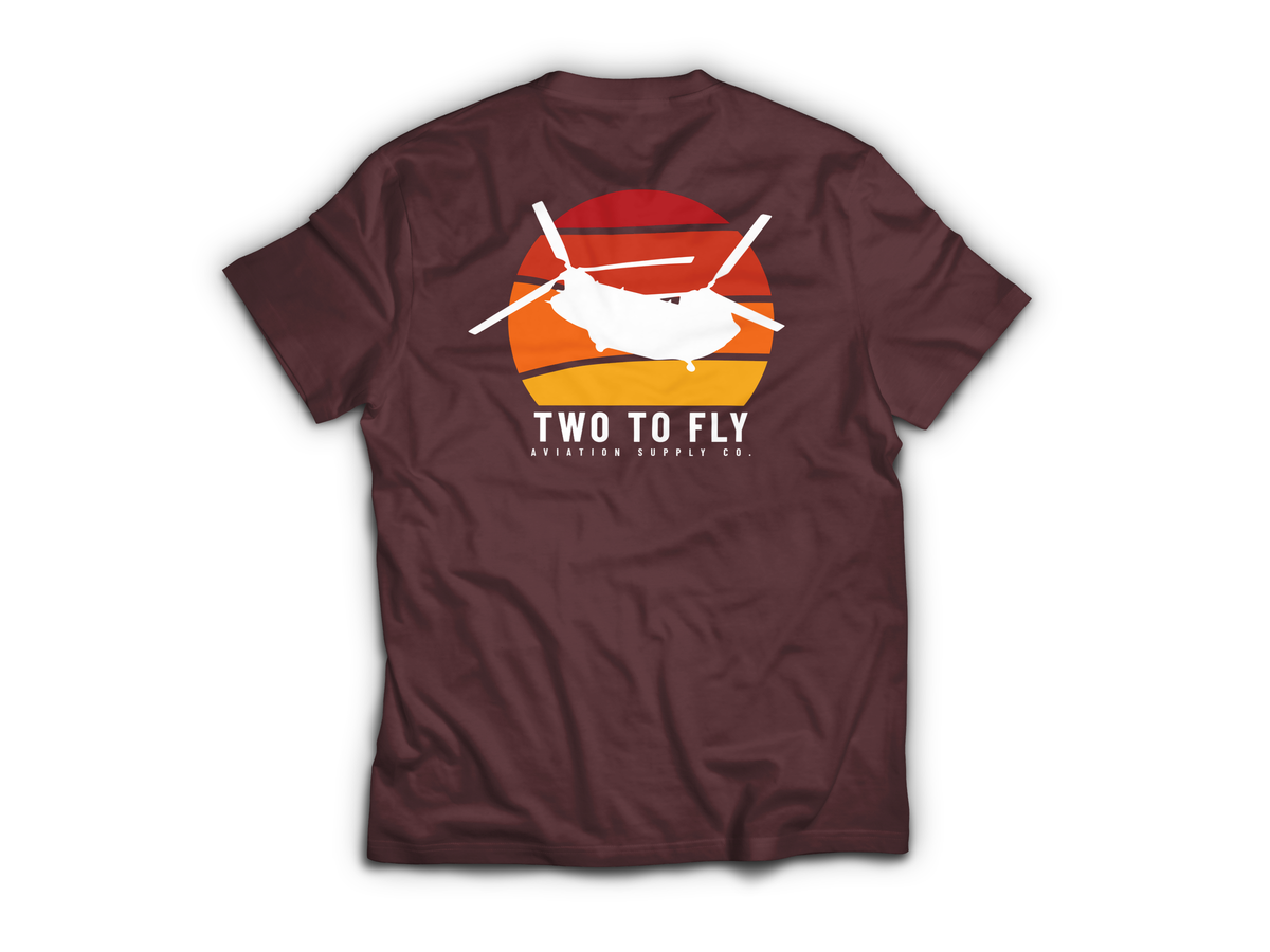 Hooker Sunset T-Shirt — Maroon, back
