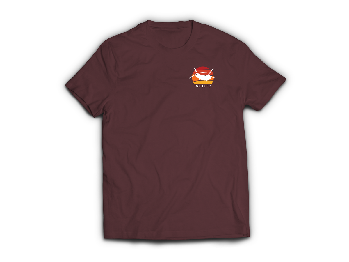 Hooker Sunset T-Shirt — Maroon, front