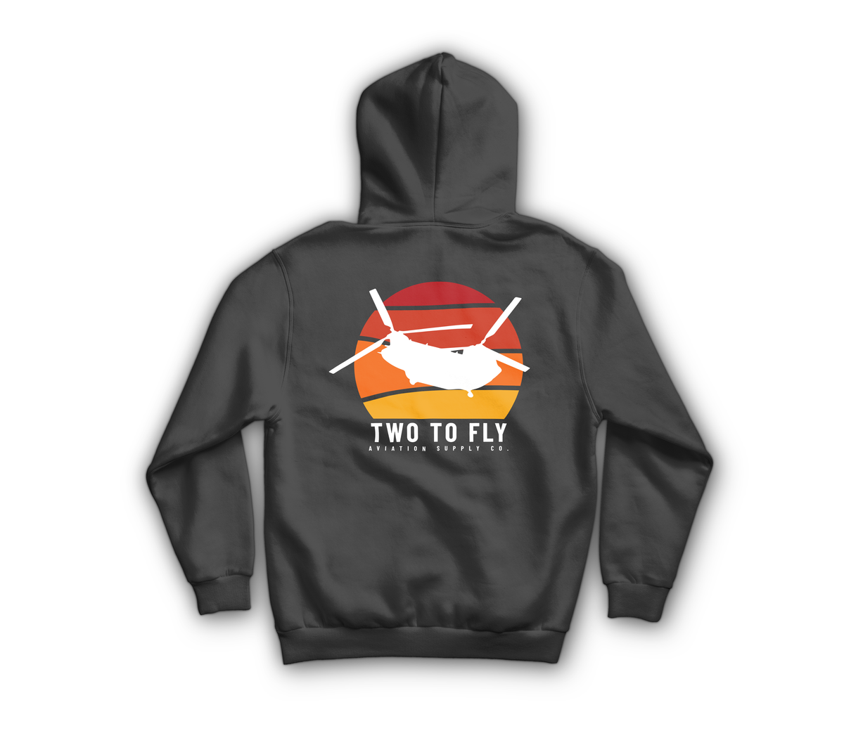 Hooker Sunset Zip Hoodie — Dark Heather, back