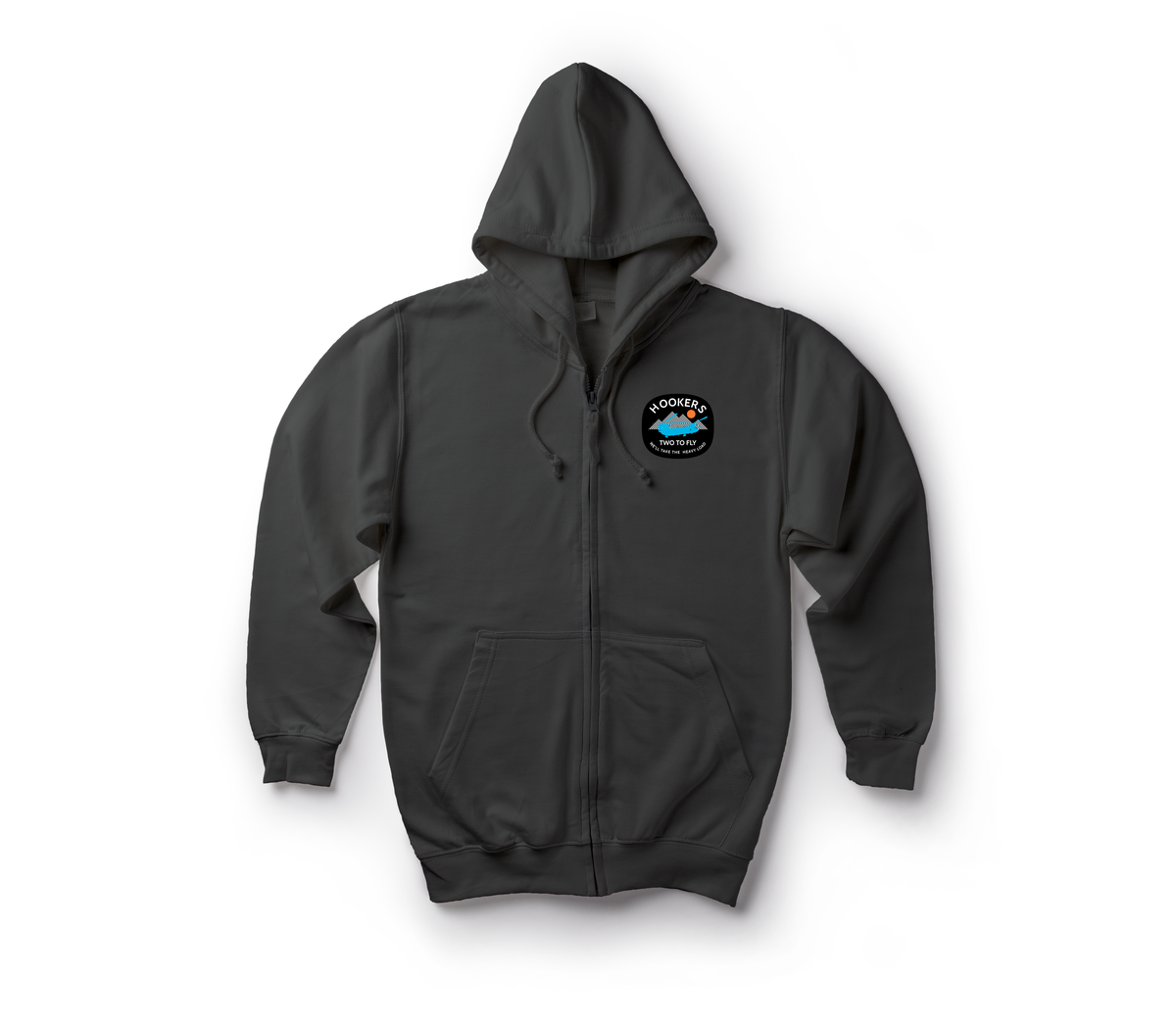 Hookers Zip Hoodie — Black, front