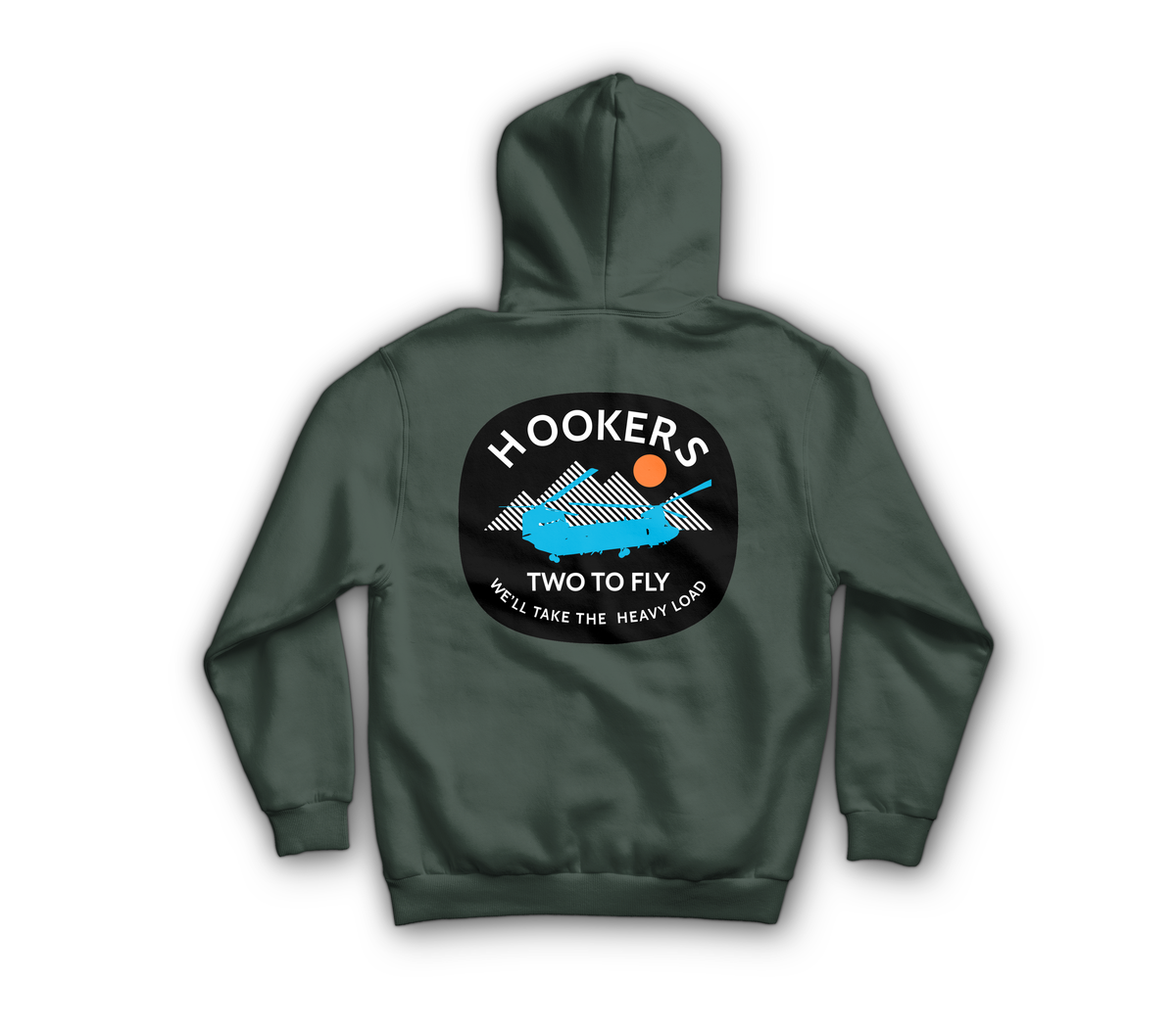 Hookers Zip Hoodie — Forrest Green, back