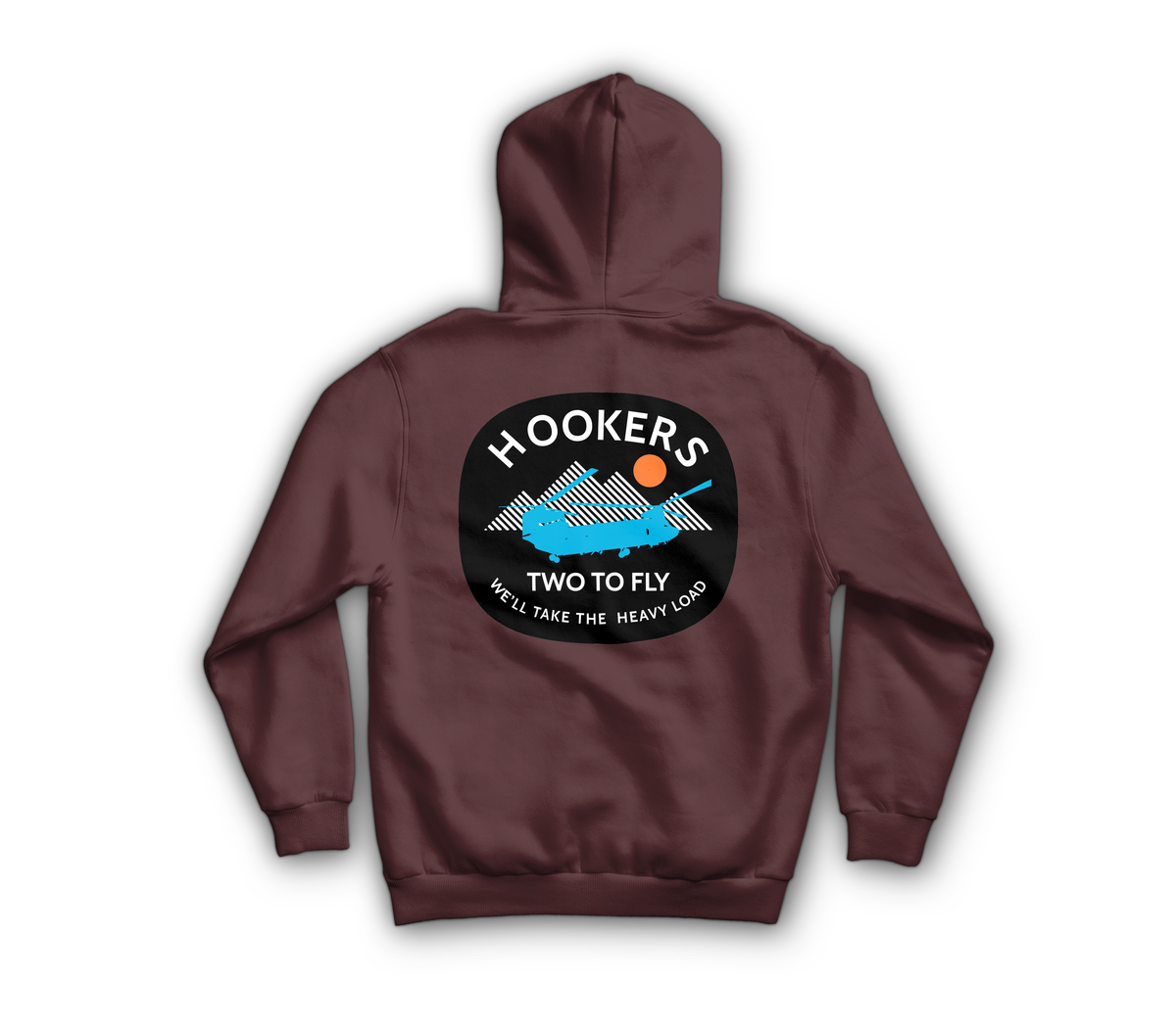Hookers Hoodie — Maroon, back