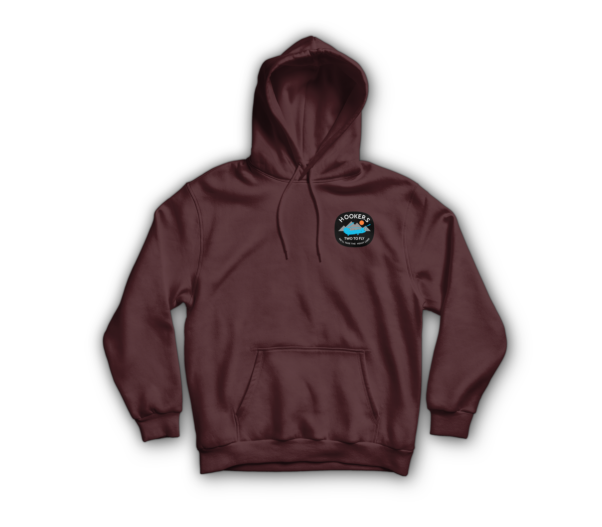 Hookers Hoodie — Maroon, front