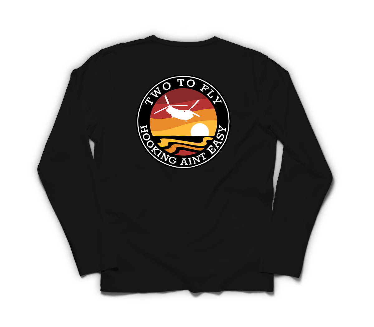 Hooking Ain't Easy Long-Sleeve — Black, back