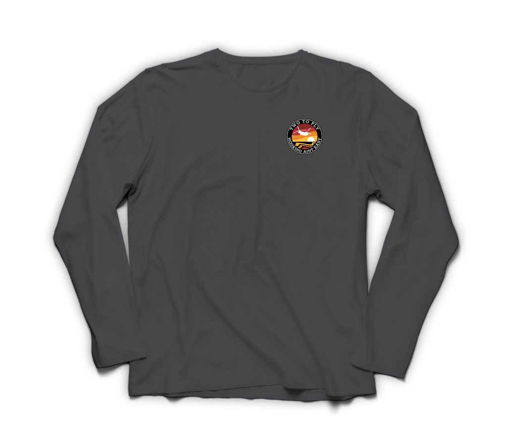 Hooking Ain't Easy Long-Sleeve — Dark Heather, front