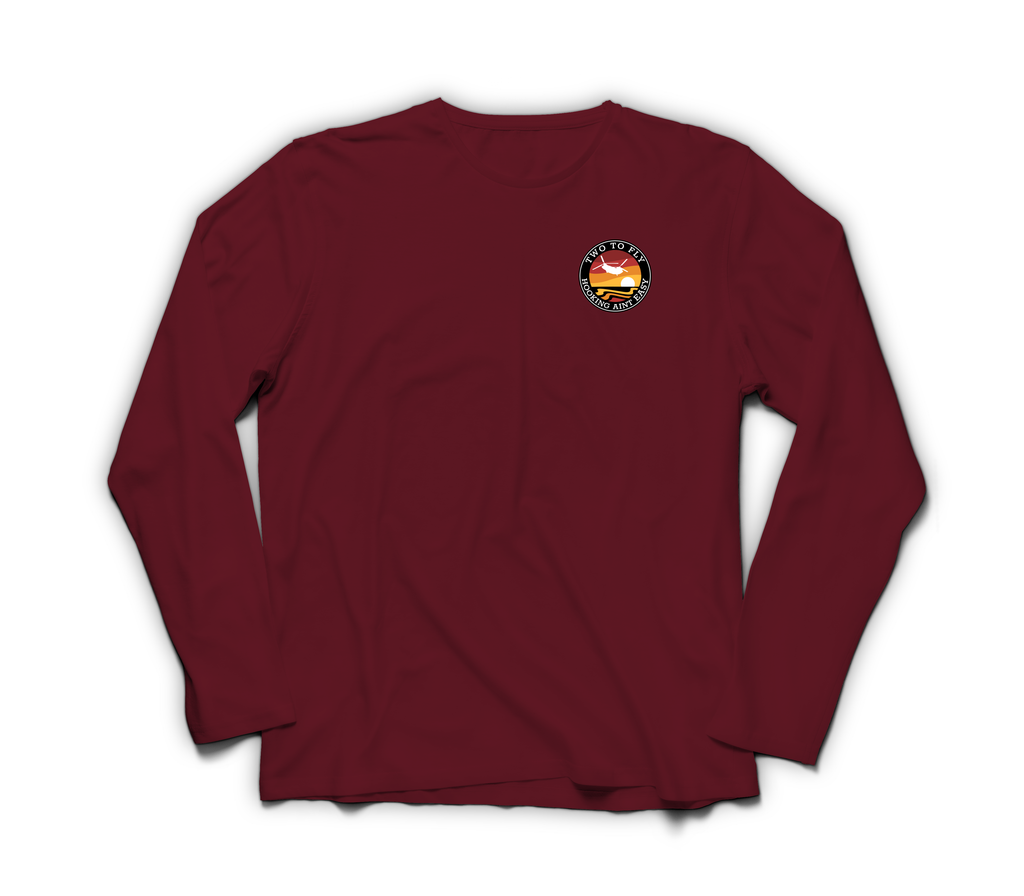 Hooking Ain't Easy Long-Sleeve — Maroon, front