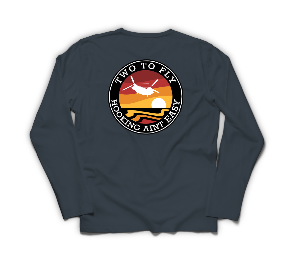 Hooking Ain't Easy Long-Sleeve — Navy, back