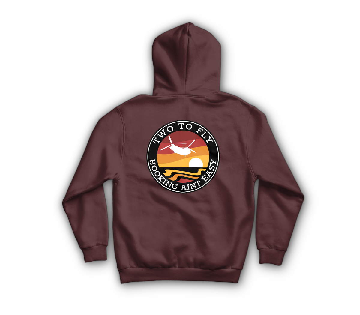 Hooking Ain't Easy Hoodie — Maroon, back