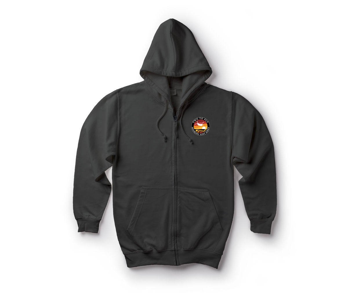 Hooking Ain't Easy Zip Hoodie — Black, front