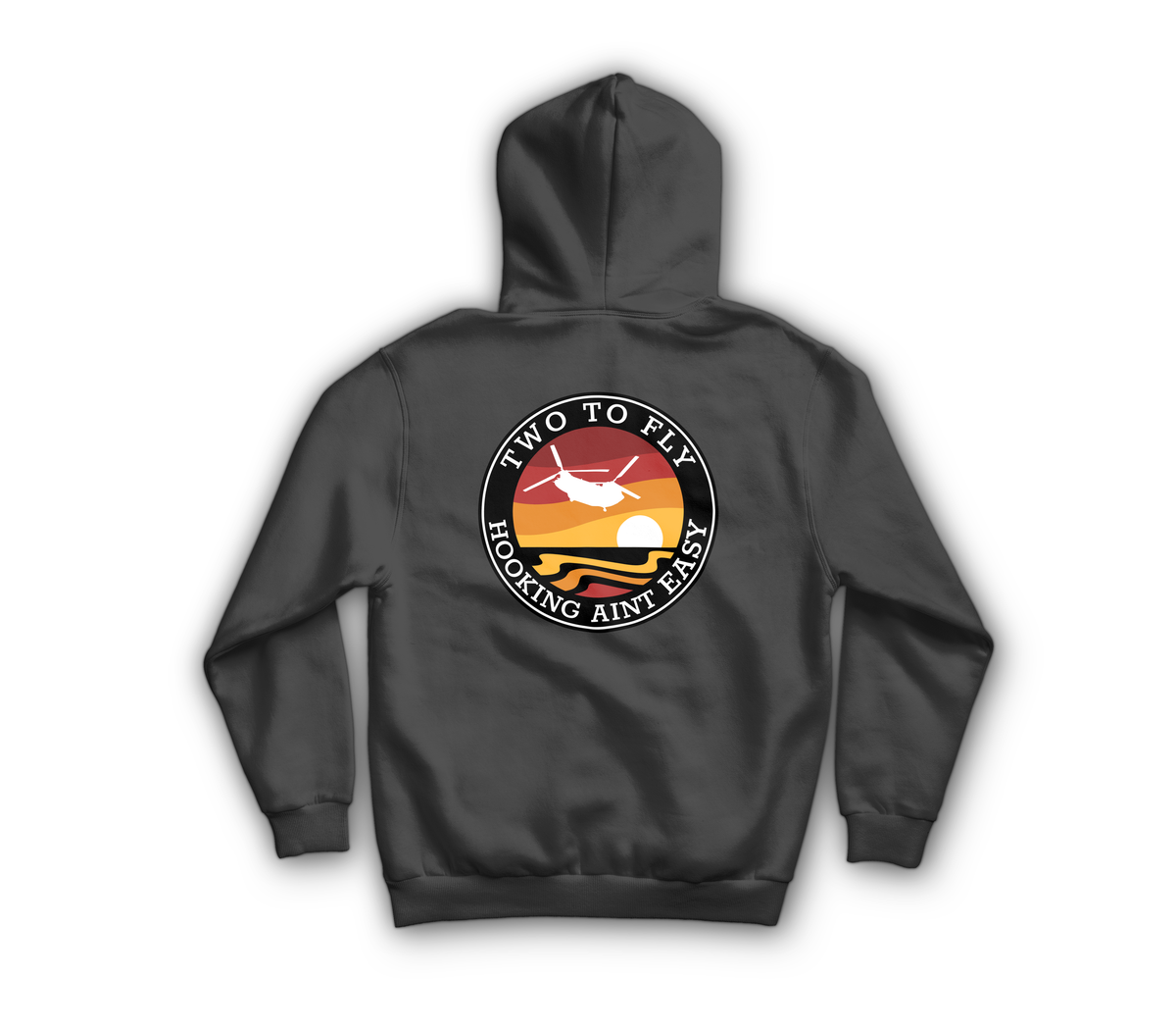 Hooking Ain't Easy Zip Hoodie — Dark Heather, back