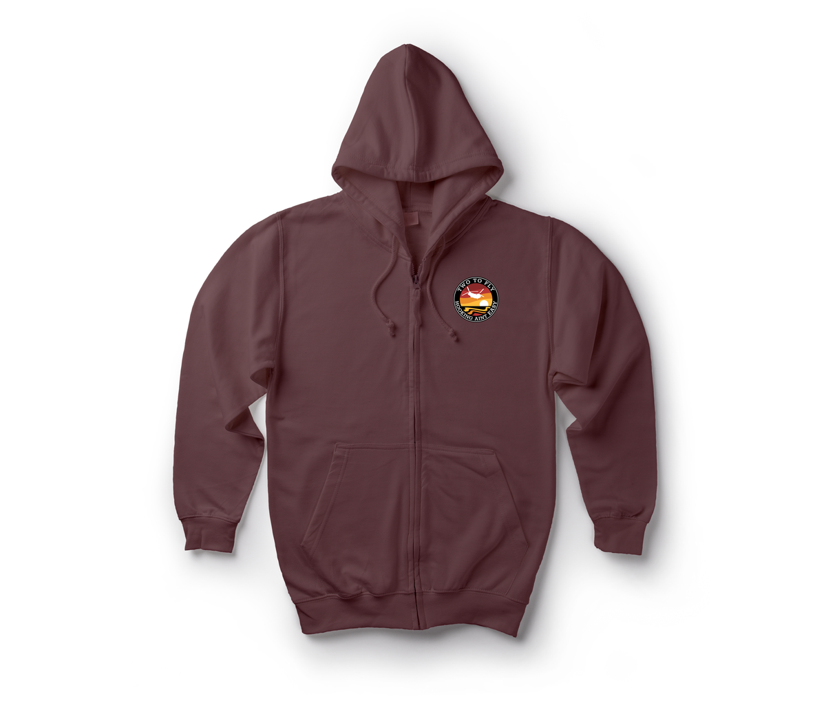 Hooking Ain't Easy Zip Hoodie — Maroon, front