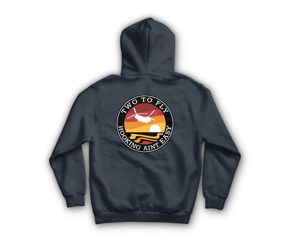 Hooking Ain't Easy Zip Hoodie — Navy, back