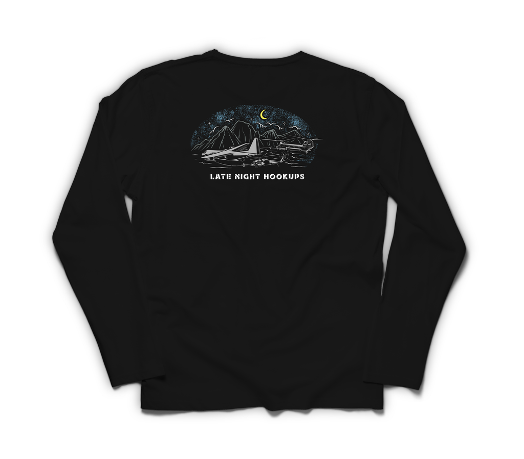 Late Night Hookups Long Sleeve — Black, back