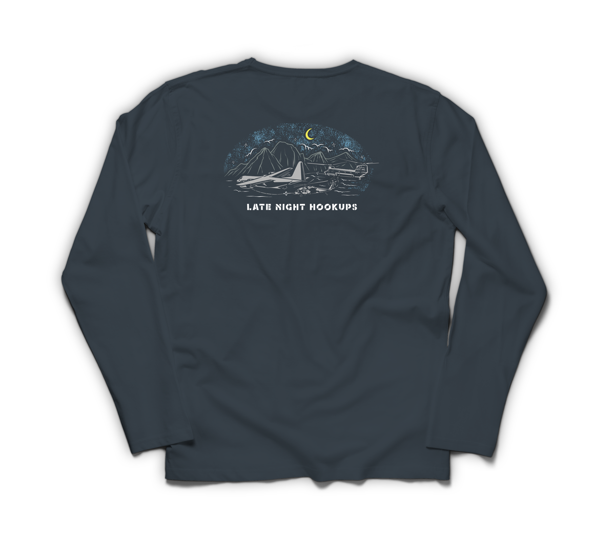 Late Night Hookups Long Sleeve — Navy, back