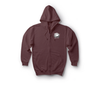 Late Night Hookups Zip Hoodie — Maroon, front