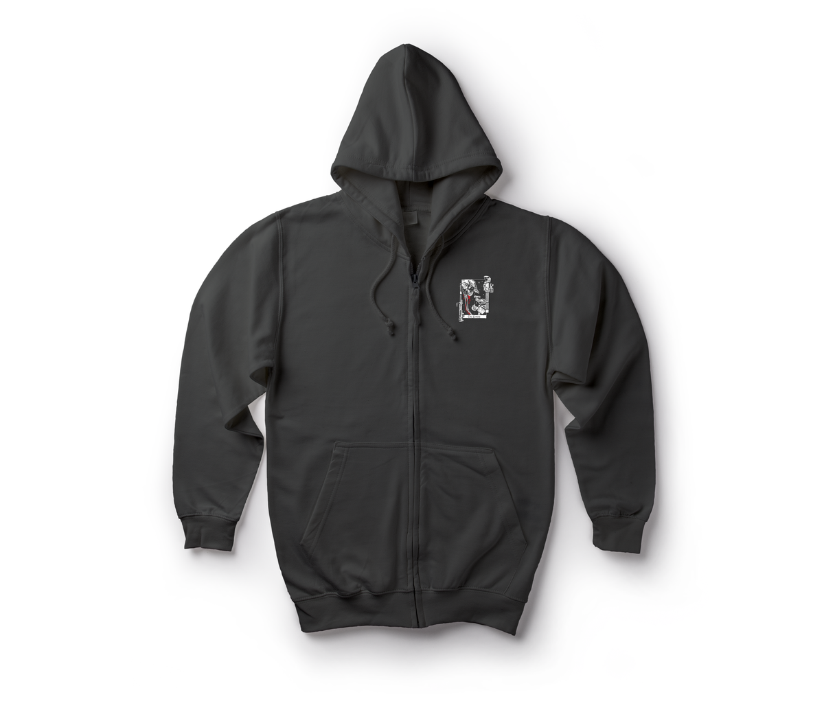 Lover's Zip Hoodie — Black, front