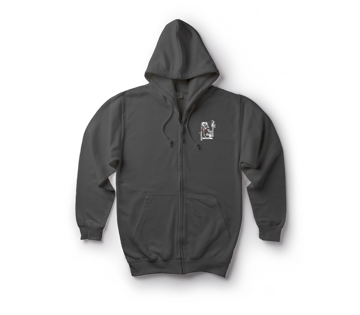 Lover's Zip Hoodie — Dark Heather, front