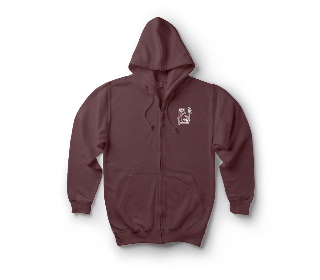 Lover's Zip Hoodie — Maroon, front