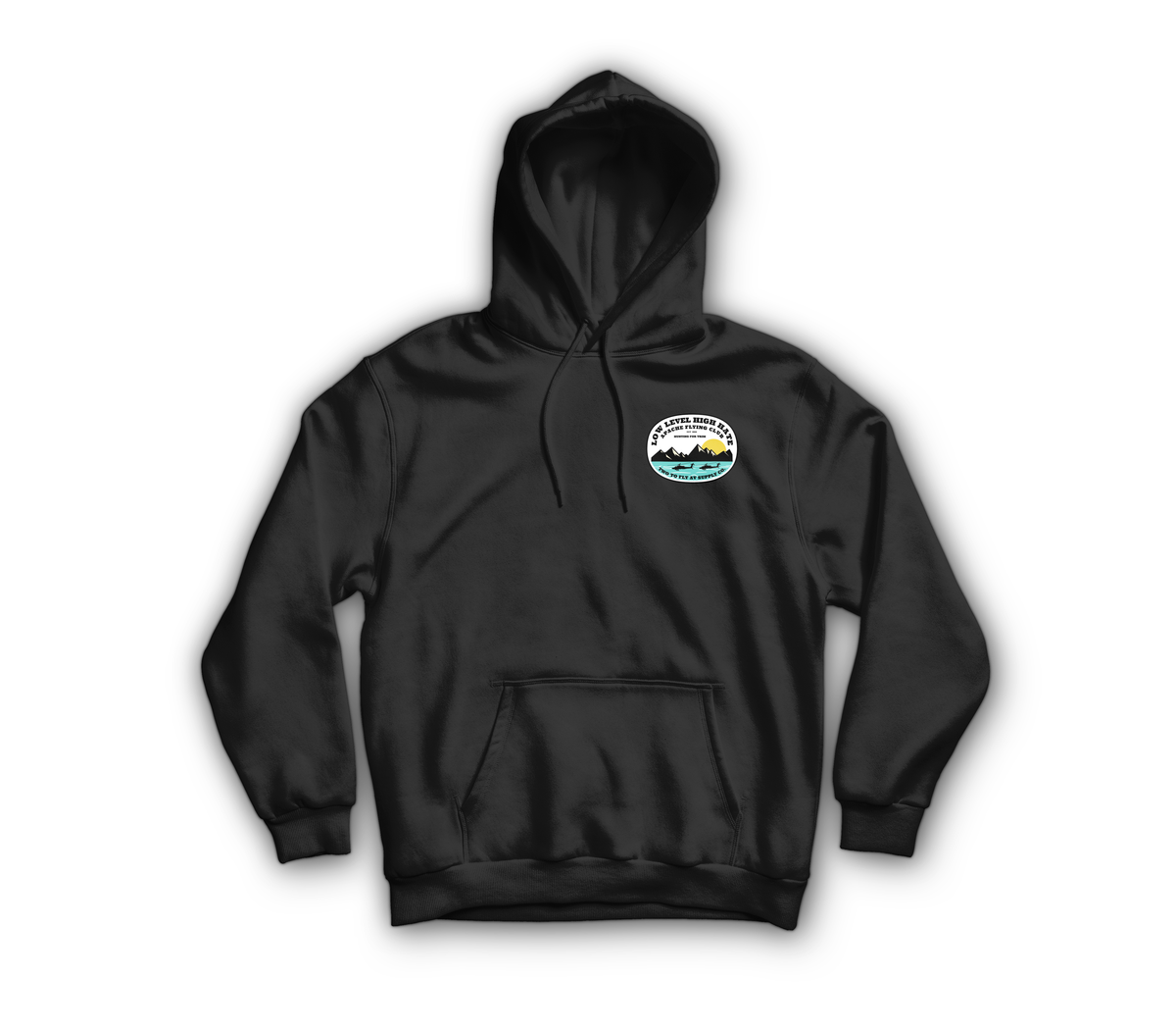 Low Level High Hate Hoodie — Black, front